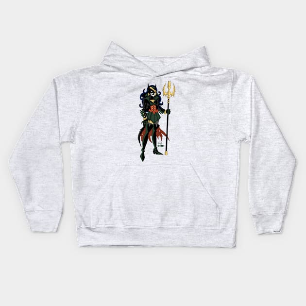 Evil Aqua Bat Kids Hoodie by ZPat Designs